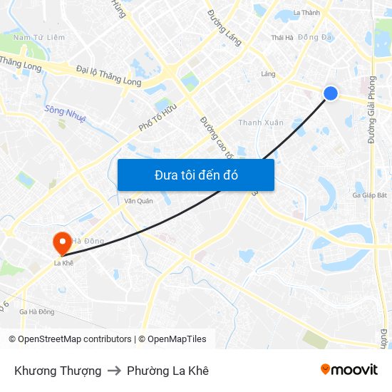 Khương Thượng to Phường La Khê map