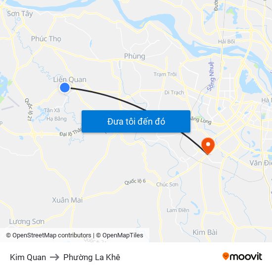 Kim Quan to Phường La Khê map