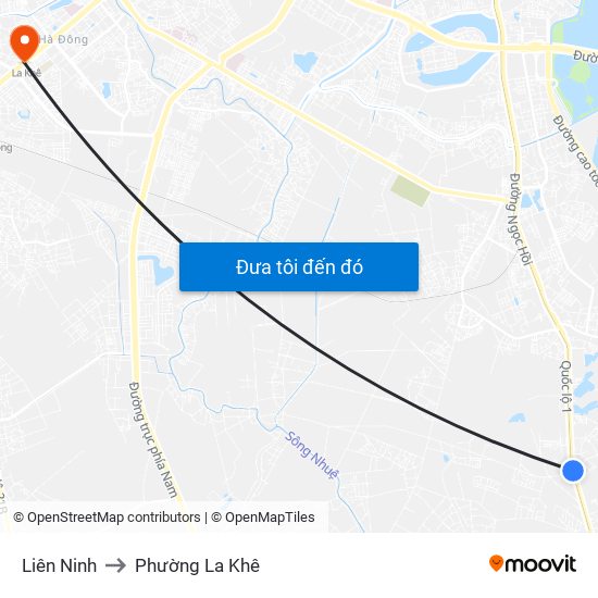 Liên Ninh to Phường La Khê map