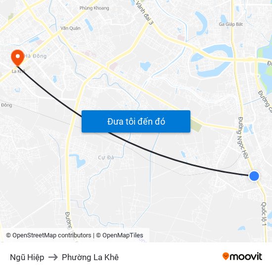 Ngũ Hiệp to Phường La Khê map