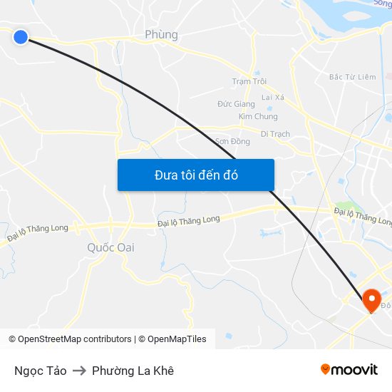 Ngọc Tảo to Phường La Khê map