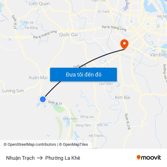 Nhuận Trạch to Phường La Khê map
