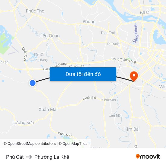 Phú Cát to Phường La Khê map