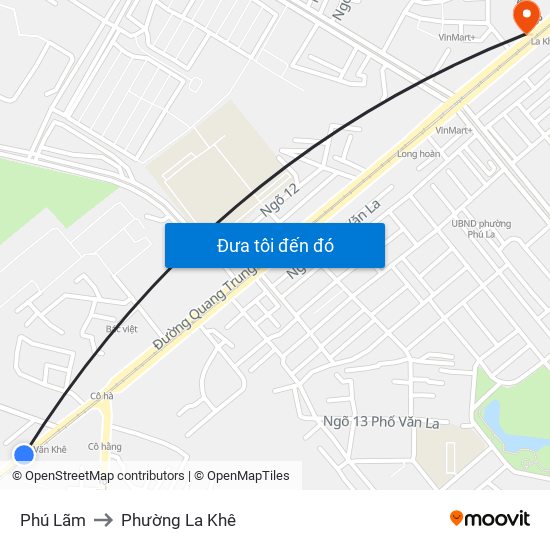 Phú Lãm to Phường La Khê map