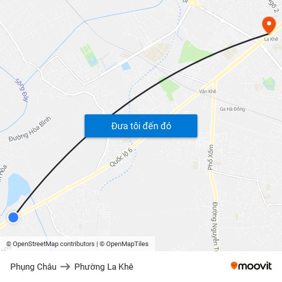 Phụng Châu to Phường La Khê map