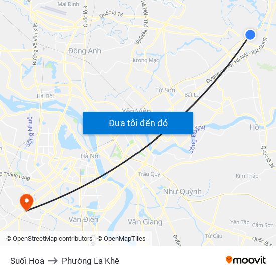 Suối Hoa to Phường La Khê map