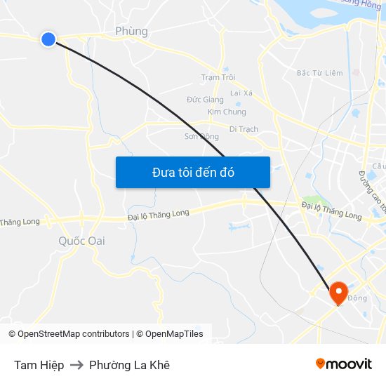 Tam Hiệp to Phường La Khê map