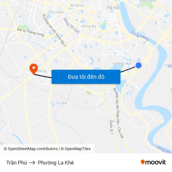 Trần Phú to Phường La Khê map