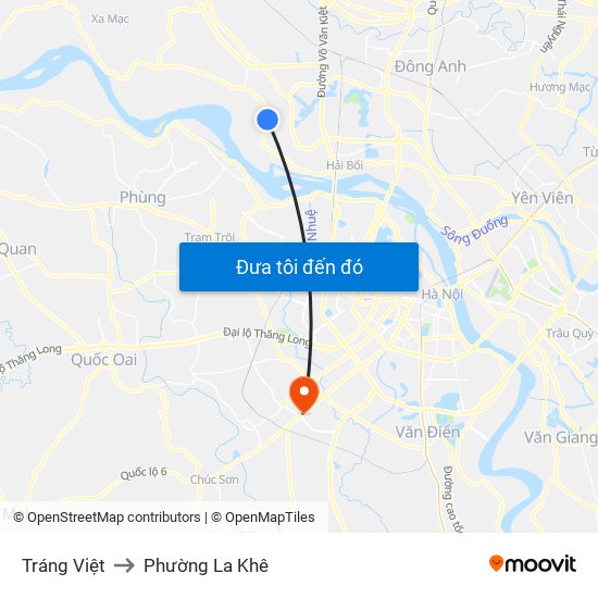 Tráng Việt to Phường La Khê map