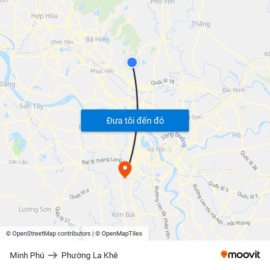 Minh Phú to Phường La Khê map