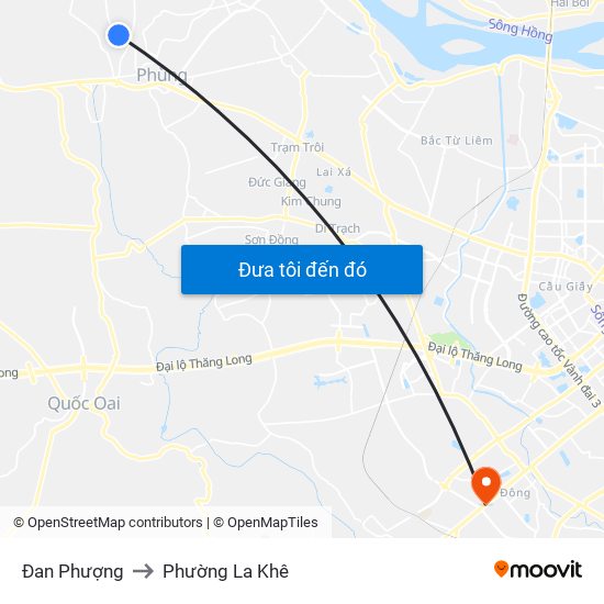 Đan Phượng to Phường La Khê map