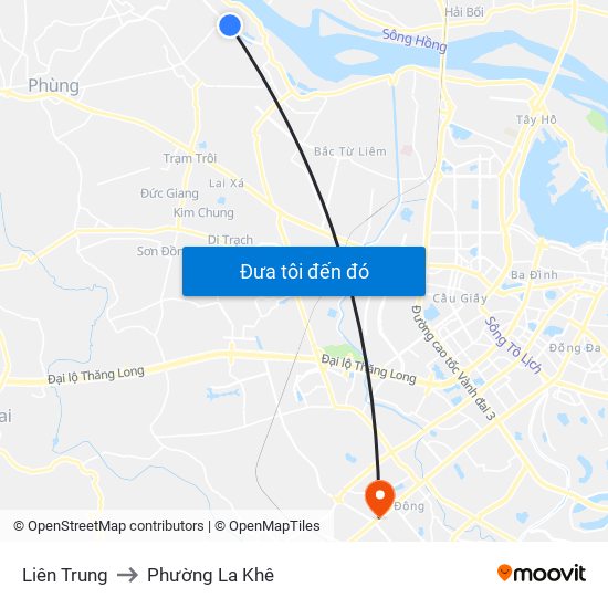 Liên Trung to Phường La Khê map