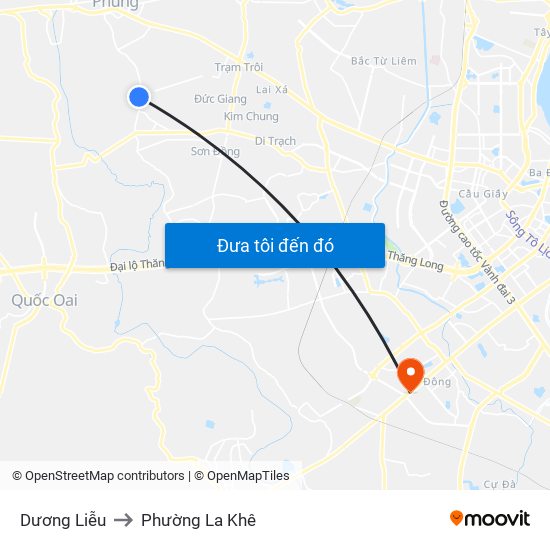 Dương Liễu to Phường La Khê map