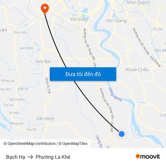 Bạch Hạ to Phường La Khê map