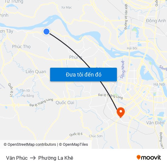 Vân Phúc to Phường La Khê map