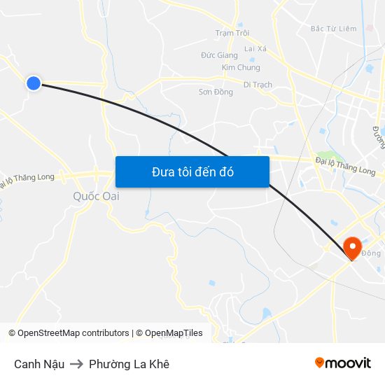 Canh Nậu to Phường La Khê map