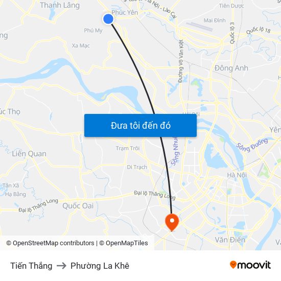 Tiến Thắng to Phường La Khê map