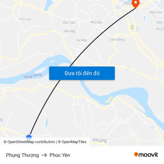 Phụng Thượng to Phúc Yên map