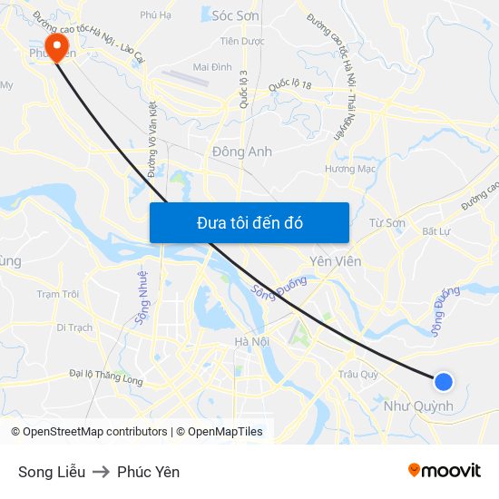 Song Liễu to Phúc Yên map