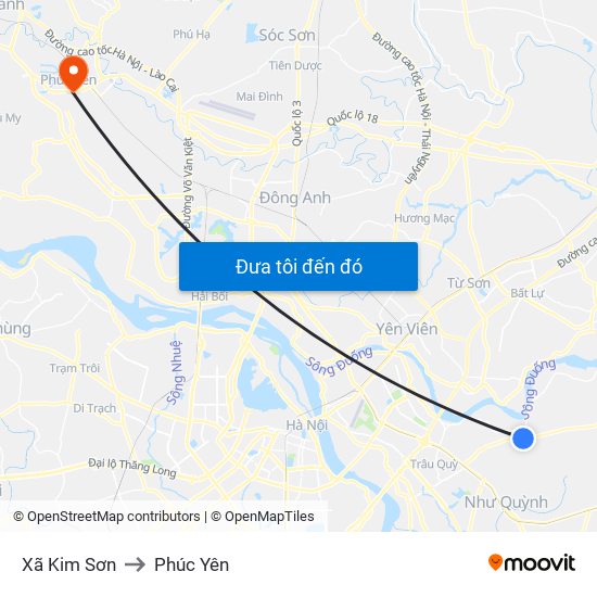 Xã Kim Sơn to Phúc Yên map