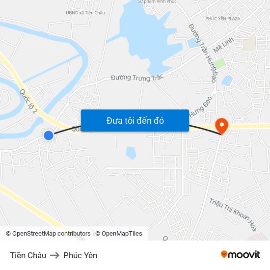 Tiền Châu to Phúc Yên map