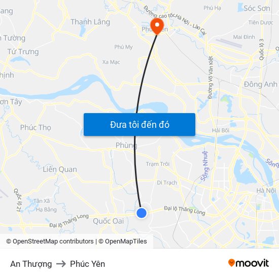 An Thượng to Phúc Yên map