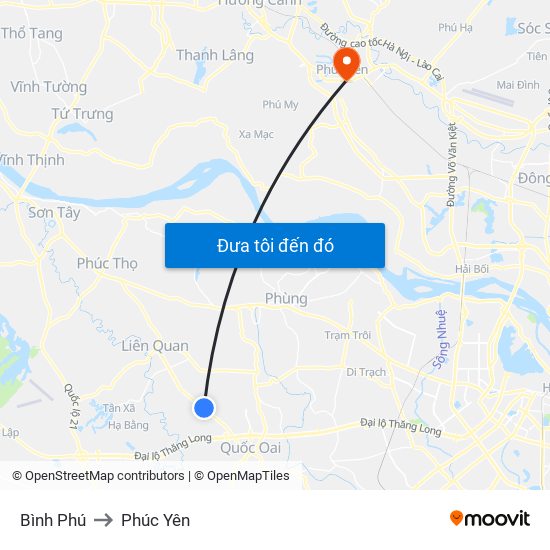 Bình Phú to Phúc Yên map