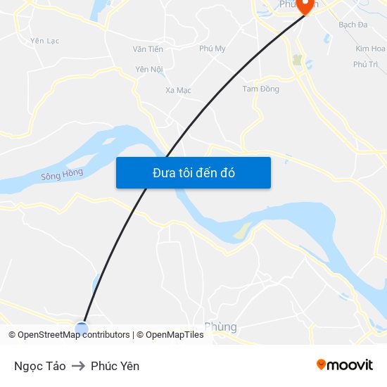 Ngọc Tảo to Phúc Yên map