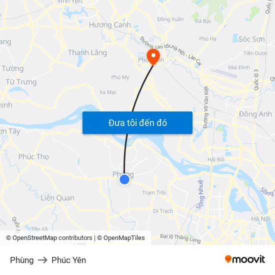 Phùng to Phúc Yên map