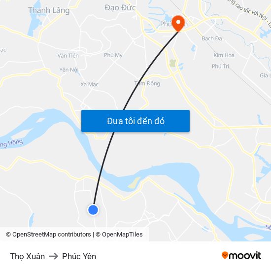 Thọ Xuân to Phúc Yên map