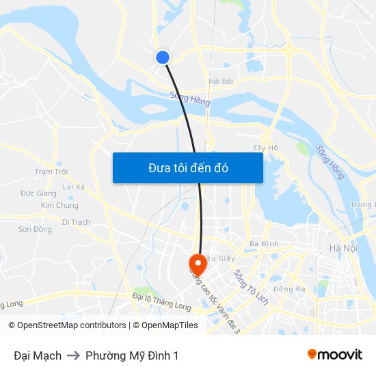 Đại Mạch to Phường Mỹ Đình 1 map