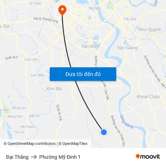 Đại Thắng to Phường Mỹ Đình 1 map