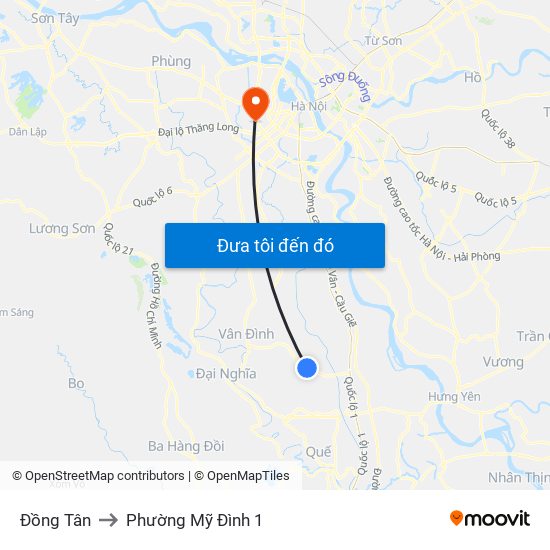 Đồng Tân to Phường Mỹ Đình 1 map