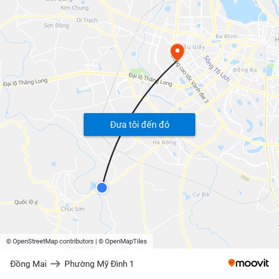 Đồng Mai to Phường Mỹ Đình 1 map