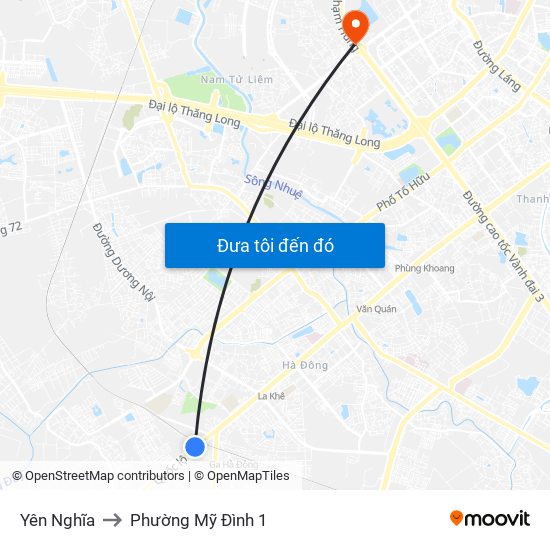 Yên Nghĩa to Phường Mỹ Đình 1 map