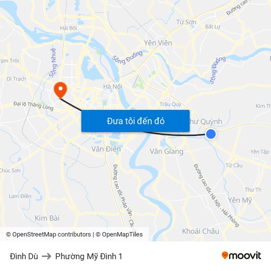 Đình Dù to Phường Mỹ Đình 1 map