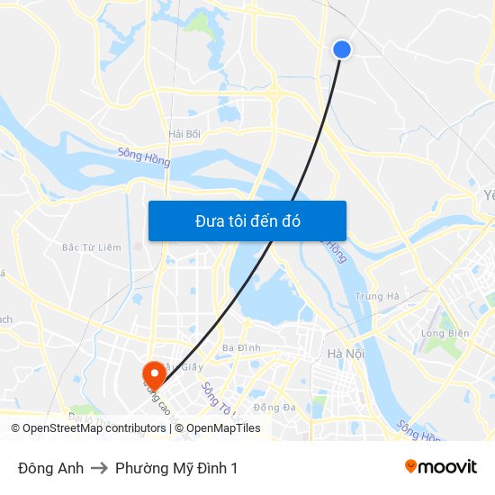 Đông Anh to Phường Mỹ Đình 1 map