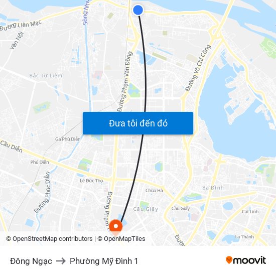 Đông Ngạc to Phường Mỹ Đình 1 map