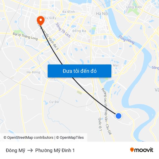 Đông Mỹ to Phường Mỹ Đình 1 map