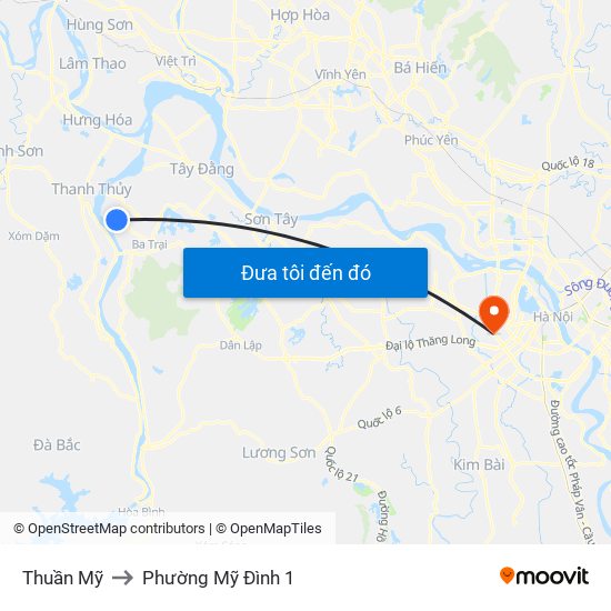 Thuần Mỹ to Phường Mỹ Đình 1 map