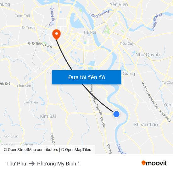 Thư Phú to Phường Mỹ Đình 1 map