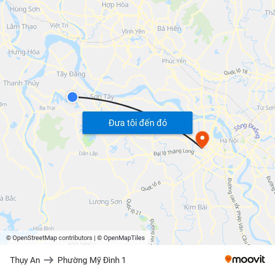 Thụy An to Phường Mỹ Đình 1 map