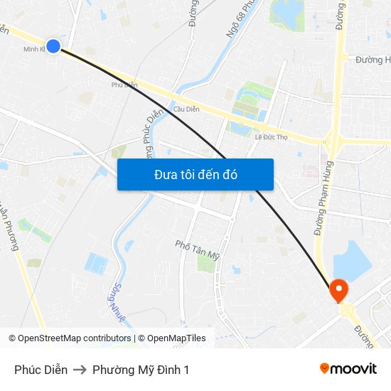 Phúc Diễn to Phường Mỹ Đình 1 map