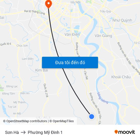 Sơn Hà to Phường Mỹ Đình 1 map