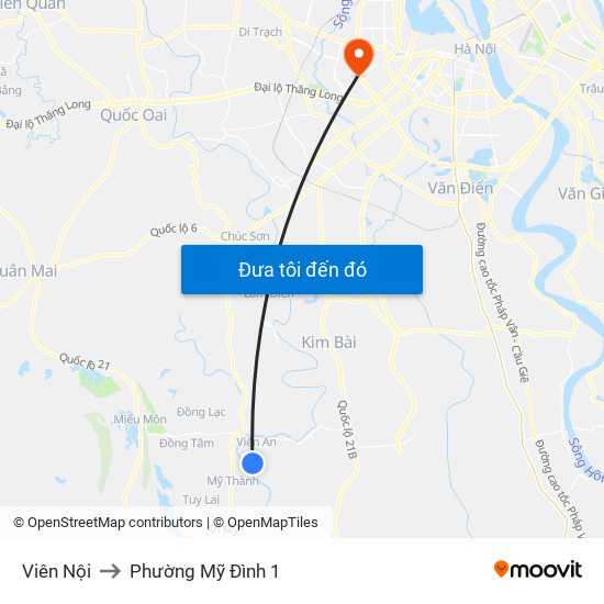 Viên Nội to Phường Mỹ Đình 1 map