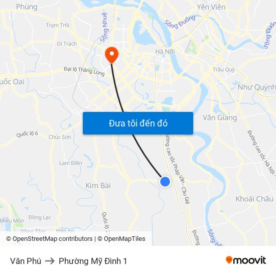 Văn Phú to Phường Mỹ Đình 1 map