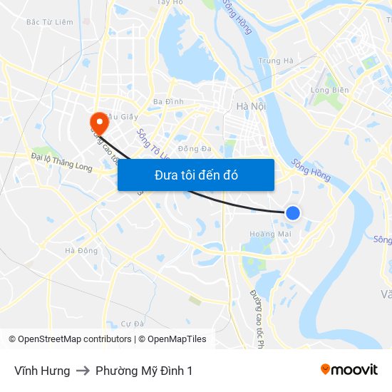 Vĩnh Hưng to Phường Mỹ Đình 1 map