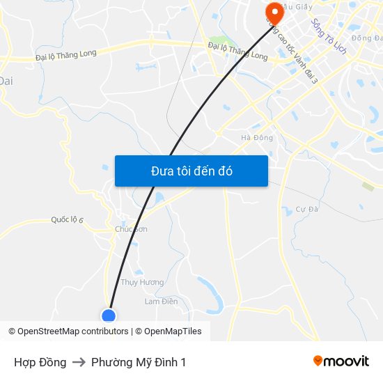 Hợp Đồng to Phường Mỹ Đình 1 map