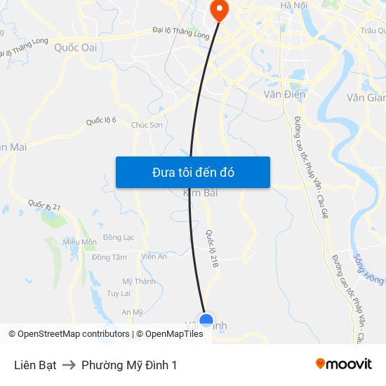 Liên Bạt to Phường Mỹ Đình 1 map