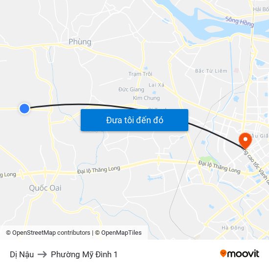 Dị Nậu to Phường Mỹ Đình 1 map